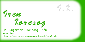 iren korcsog business card